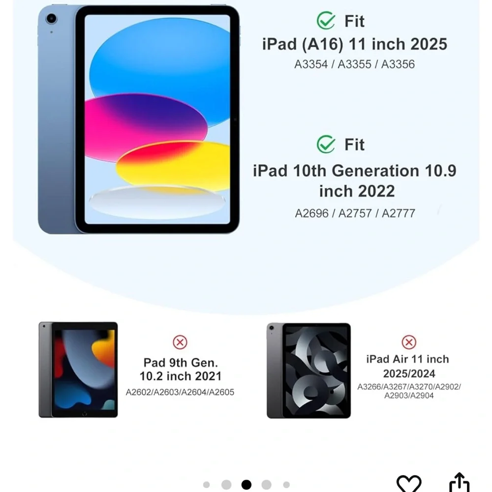 iPad case for 11th Gen (2025) 11” and 10th (2022) 10.9”. sky blue w/penci holder